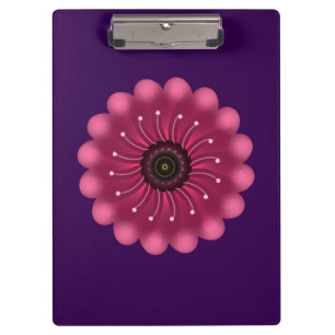 Leuchtende rosa Fantasieblume Abstrakte neonfarb Klemmbrett