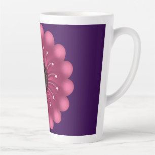 Leuchtende rosa Fantasieblume   Abstrakte neonfarb Milchtasse