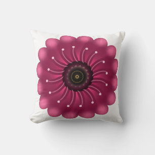 Leuchtende rosa Fantasy-Blume Abstrakte neonfarb Kissen