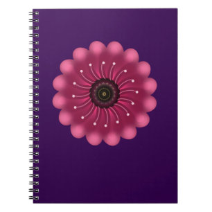 Leuchtende rosa Fantasy-Blume   Abstrakte neonfarb Notizblock