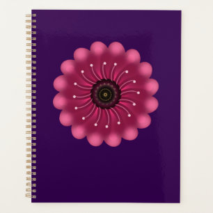 Leuchtende rosa Fantasy-Blume Abstrakte neonfarb Planer