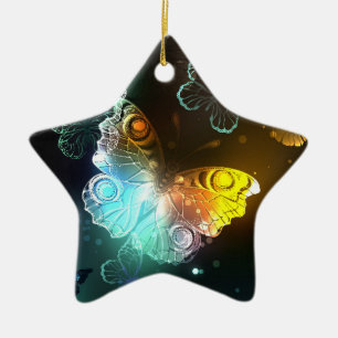 Leuchtende Schmetterlinge und Nachtfalter Keramik Ornament