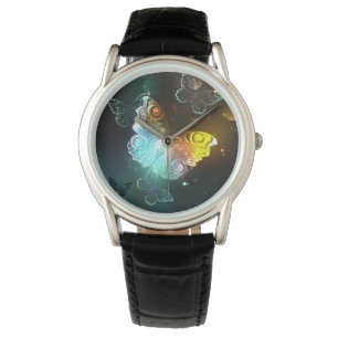 Leuchtende Schmetterlinge und Nachtschmetterlinge Armbanduhr