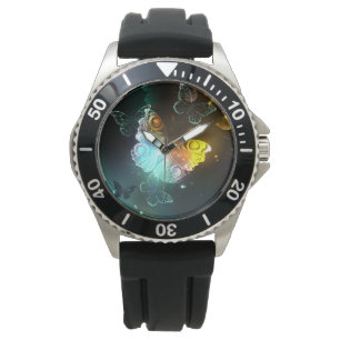Leuchtende Schmetterlinge und Nachtschmetterlinge Armbanduhr
