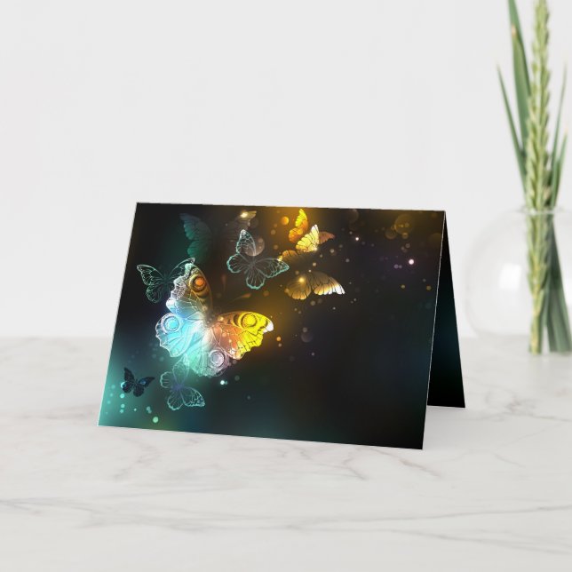 Leuchtende Schmetterlinge und Nachtschmetterlinge Einladung (Vorderseite)