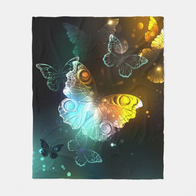 Leuchtende Schmetterlinge und Nachtschmetterlinge Fleecedecke (Vorderseite)