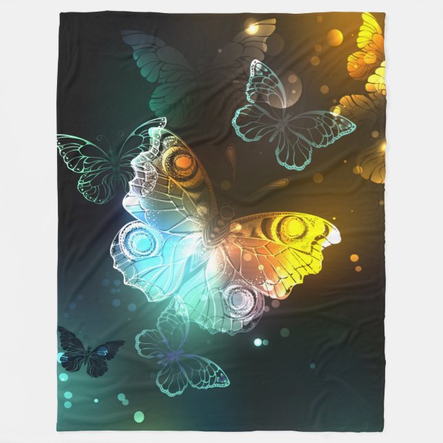 Leuchtende Schmetterlinge und Nachtschmetterlinge Fleecedecke (Vorderseite)