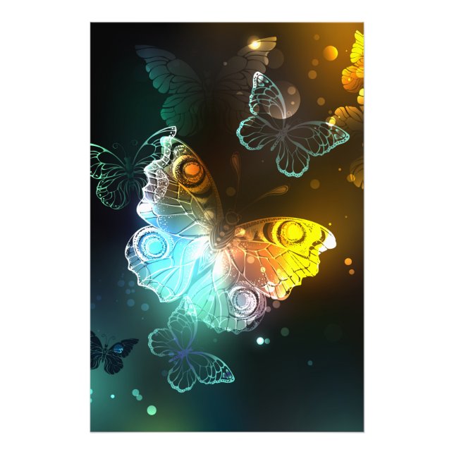 Leuchtende Schmetterlinge und Nachtschmetterlinge Fotodruck (Vorne)
