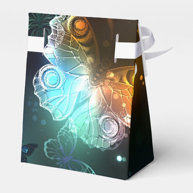 Leuchtende Schmetterlinge und Nachtschmetterlinge Geschenkschachtel (Rückseite)