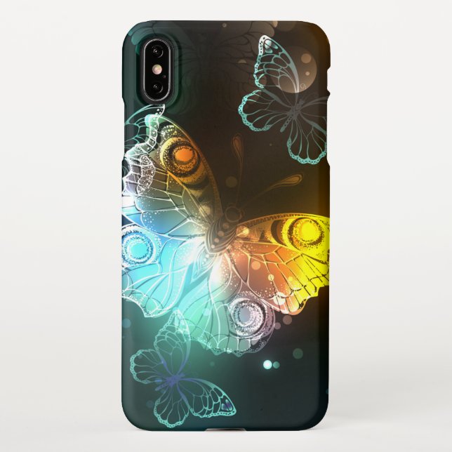Leuchtende Schmetterlinge und Nachtschmetterlinge iPhone Hülle (Rückseite)
