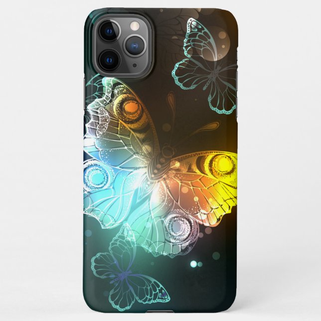 Leuchtende Schmetterlinge und Nachtschmetterlinge iPhone Hülle (Rückseite)