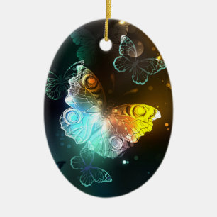 Leuchtende Schmetterlinge und Nachtschmetterlinge Keramik Ornament