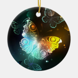 Leuchtende Schmetterlinge und Nachtschmetterlinge Keramik Ornament