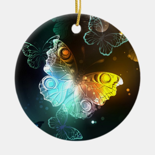 Leuchtende Schmetterlinge und Nachtschmetterlinge Keramik Ornament (Vorne)
