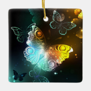 Leuchtende Schmetterlinge und Nachtschmetterlinge Keramikornament