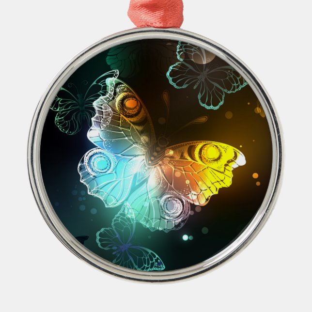Leuchtende Schmetterlinge und Nachtschmetterlinge Ornament Aus Metall (Vorne)