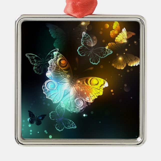 Leuchtende Schmetterlinge und Nachtschmetterlinge Ornament Aus Metall (Vorne)