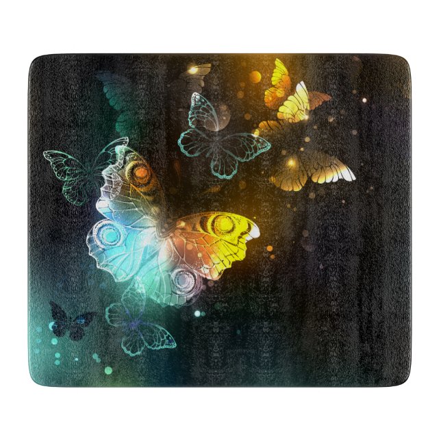 Leuchtende Schmetterlinge und Nachtschmetterlinge Schneidebrett (Vorderseite)