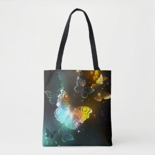 Leuchtende Schmetterlinge und Nachtschmetterlinge Tasche