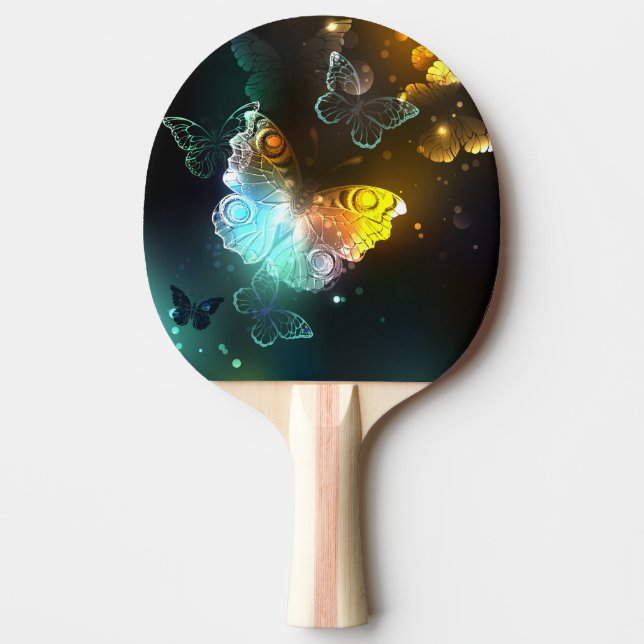 Leuchtende Schmetterlinge und Nachtschmetterlinge Tischtennis Schläger (Vorderseite)