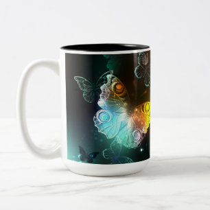 Leuchtende Schmetterlinge und Nachtschmetterlinge Zweifarbige Tasse