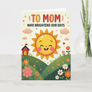 Leuchtende Sonne Grußkarte für Mama Karte