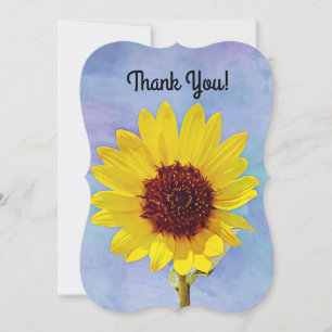 Leuchtende Sonnenblume Dankeschön Flache Karte