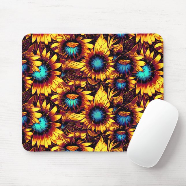 Leuchtende Sonnenblumen Mousepad (Mit Mouse)