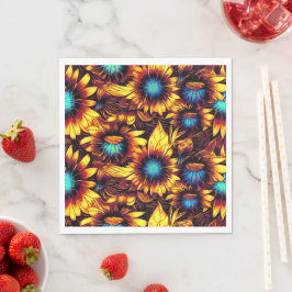 Leuchtende Sonnenblumen Serviette