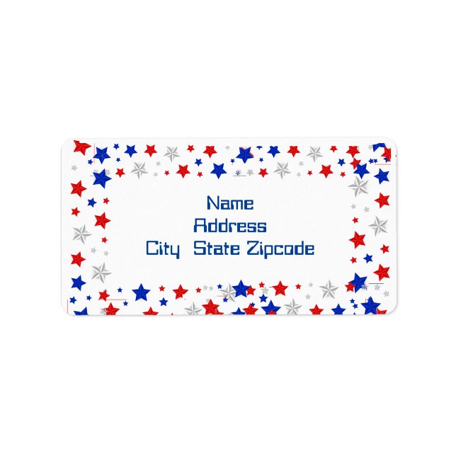 Leuchtende Sterne Adressaufkleber ("Red, white & blue address style")