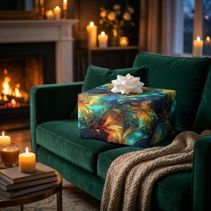 Leuchtende Threads: 3D-Lichtwovendesign Geschenkpapier Set