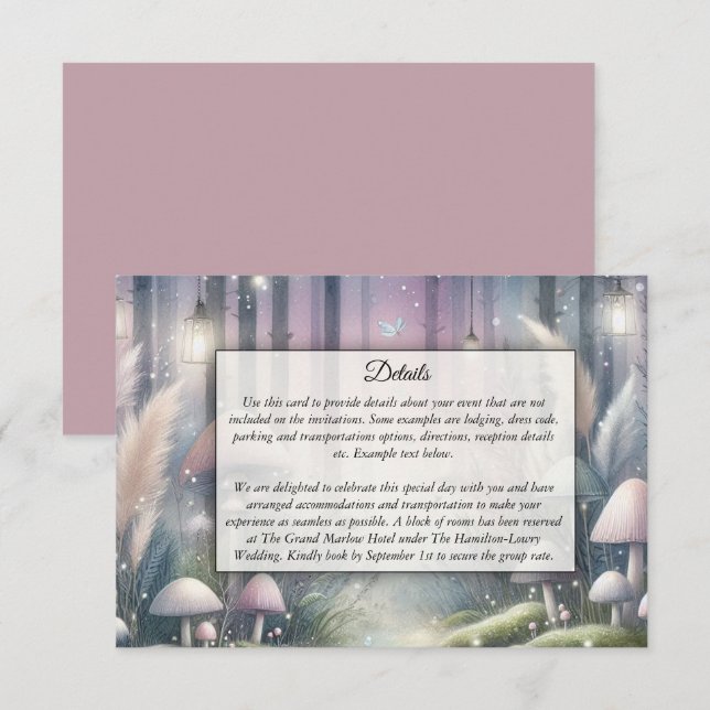 Leuchtende Träume verzauberter Wald Begleitkarte (Vorne/Hinten)