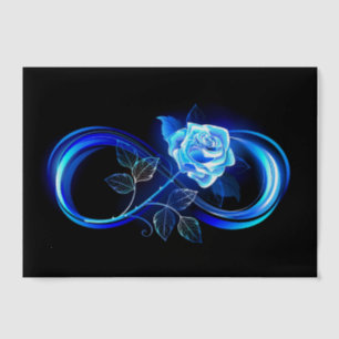 Leuchtende Unendlichkeit mit blauer Rose