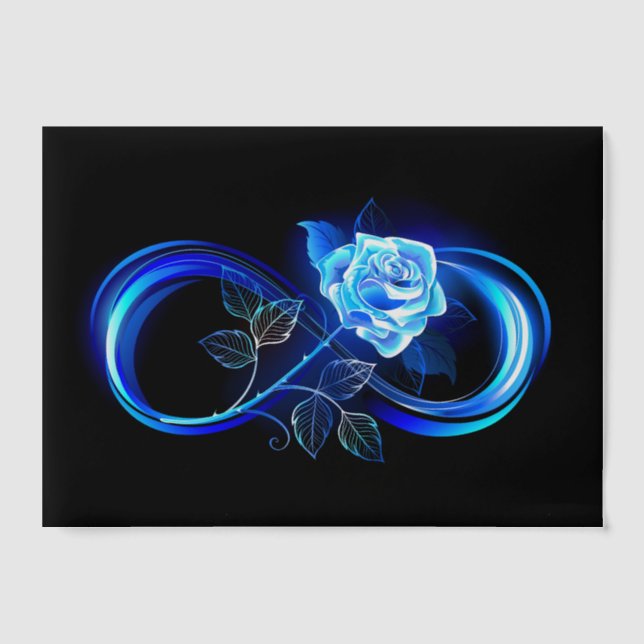 Leuchtende Unendlichkeit mit blauer Rose (Vorderseite)