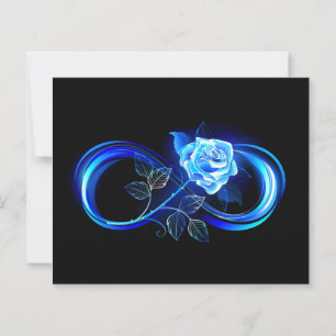 Leuchtende Unendlichkeit mit blauer Rose