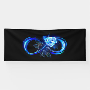 Leuchtende Unendlichkeit mit blauer Rose Banner