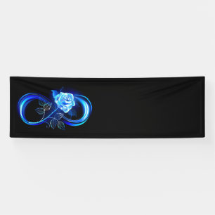 Leuchtende Unendlichkeit mit blauer Rose Banner