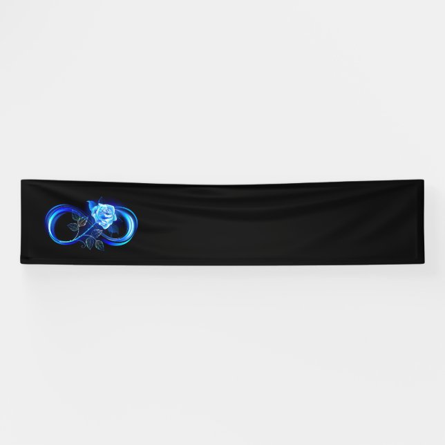 Leuchtende Unendlichkeit mit blauer Rose Banner (Horizontal)