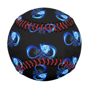 Leuchtende Unendlichkeit mit blauer Rose Baseball
