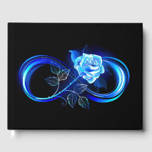 Leuchtende Unendlichkeit mit blauer Rose Gästebuch
