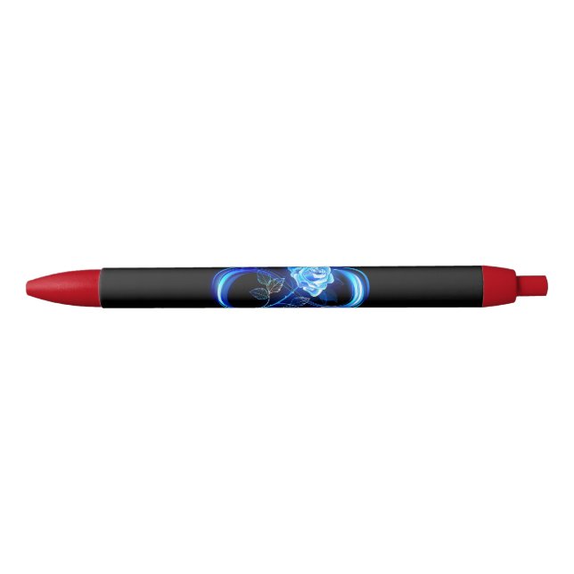 Leuchtende Unendlichkeit mit blauer Rose Kugelschreiber (Vorderseite)