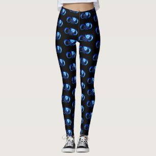 Leuchtende Unendlichkeit mit blauer Rose Leggings