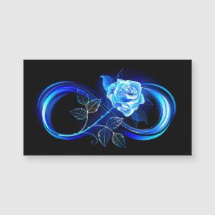 Leuchtende Unendlichkeit mit blauer Rose Magnetkarte