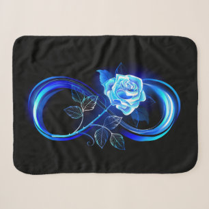Leuchtende Unendlichkeit mit blauer Rose Sherpadecke