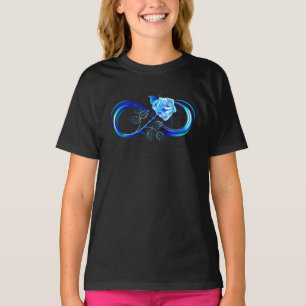 Leuchtende Unendlichkeit mit blauer Rose T-Shirt