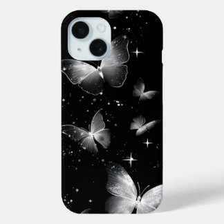 Leuchtende weiße Schmetterlinge Schwarzes iPhone-C Case-Mate iPhone Hülle