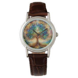 Leuchtender Baum des Lebens Armbanduhr