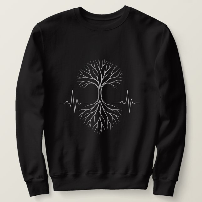 Leuchtender Baum & Kraftwurzeln Sweatshirt (Design vorne)