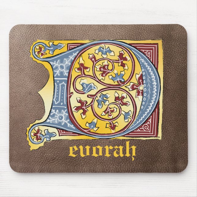 Leuchtender Brief D Mousepad (Vorne)