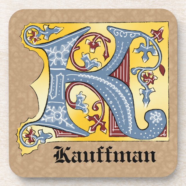Leuchtender Brief K Getränkeuntersetzer (Vorderseite)